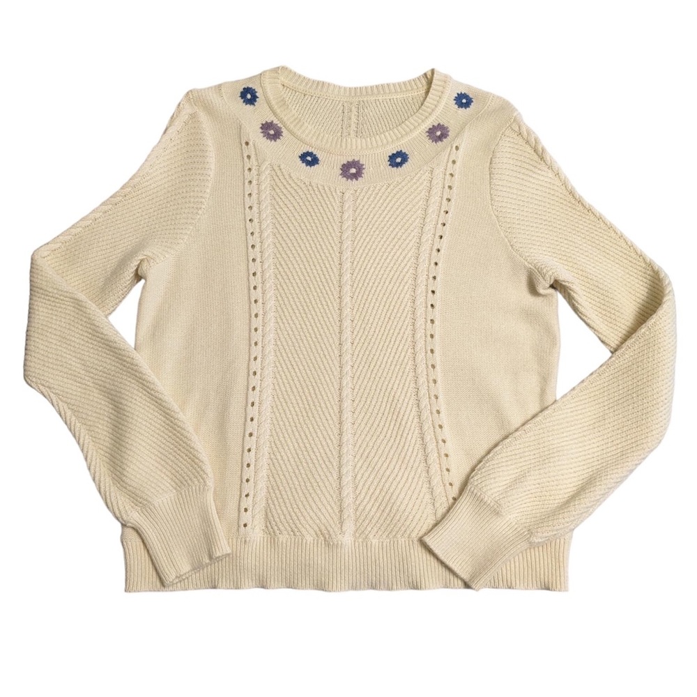 Marine Layer Jada Crewneck Sweater in Ivory